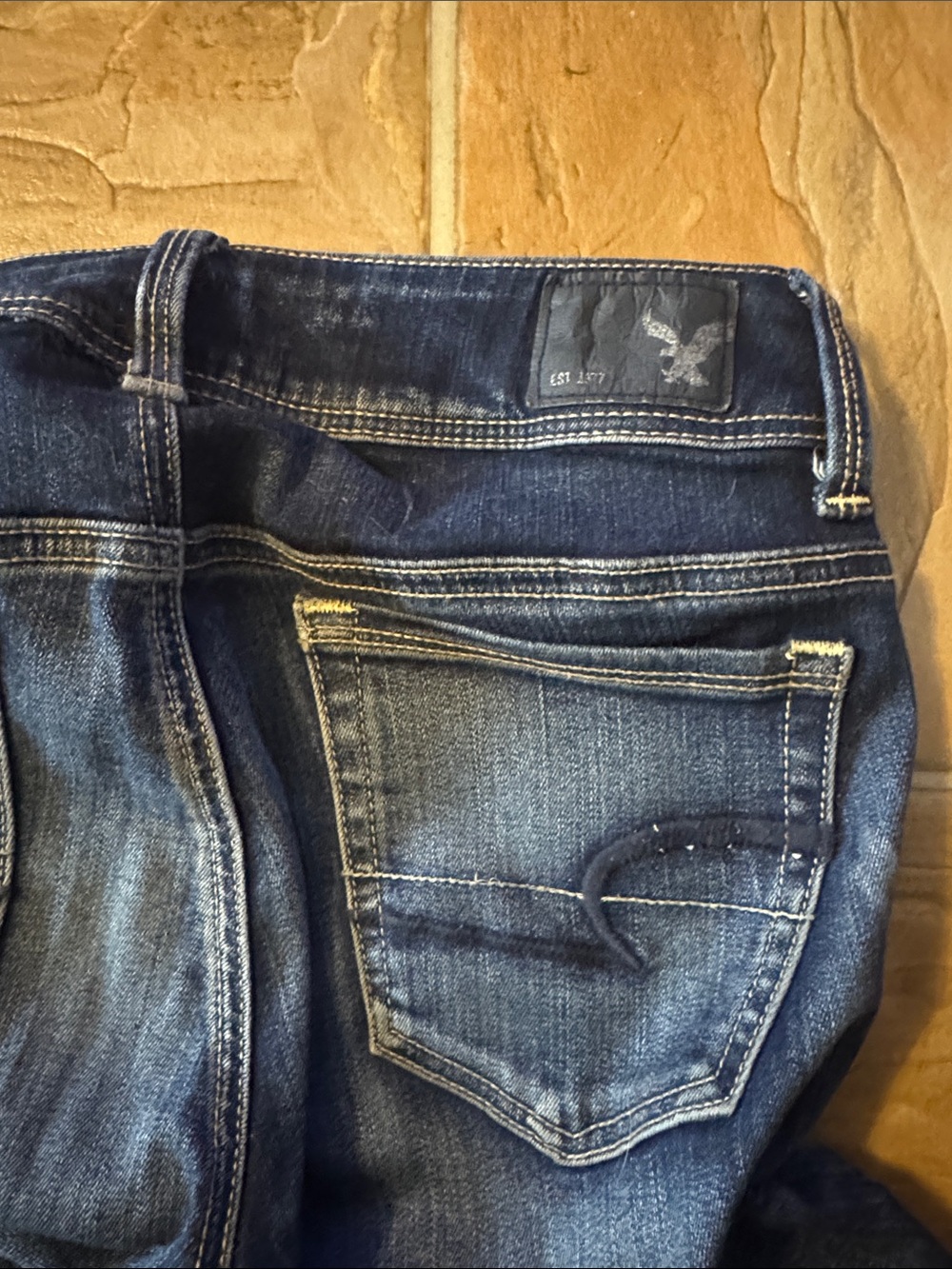 American Eagle Outfitters Dark Blue Flare Jeans - Picture 3 of 6